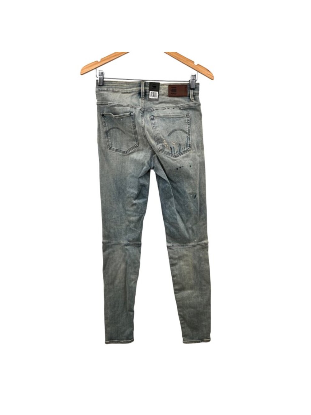 G-Star Raw Womens BIWES Skinny Jeans Distressed Paint Splatter Size 28x30 New - Picture 5 of 9